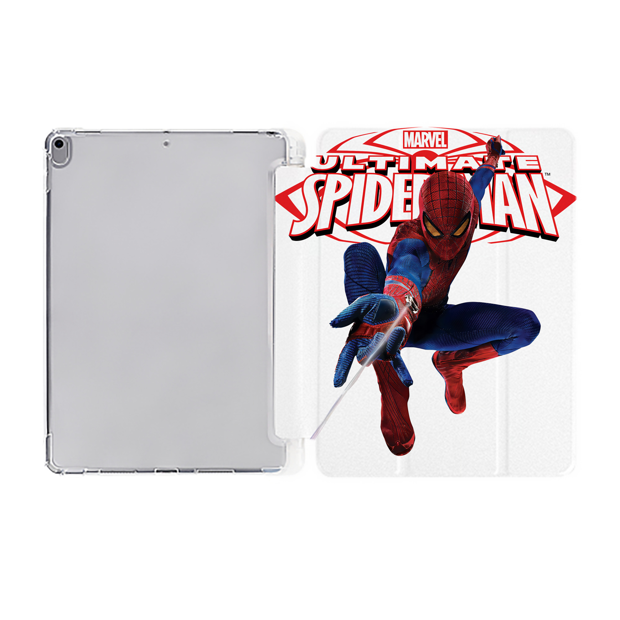 （画像用） Spider Man スパイダーマン IPad ケース ペン収納付き 三つ折りスタンド PUレザー×シリコン 対応機種9.5/10.5/10.9インチ